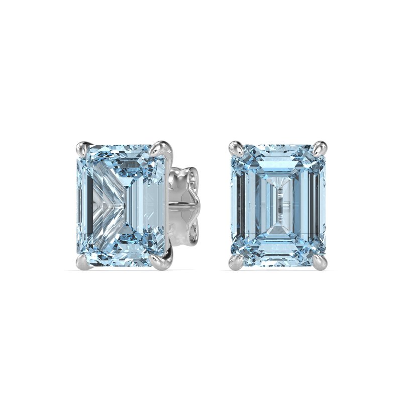 Emerald Cut Stud Earrings