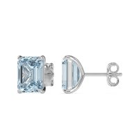 Emerald Cut Stud Earrings