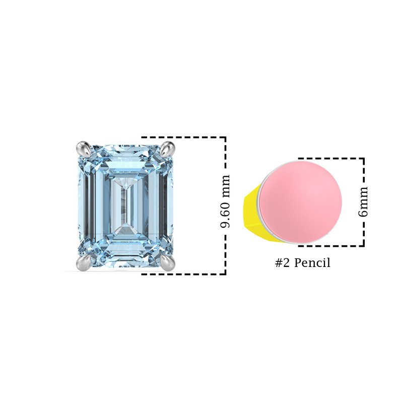 Emerald Cut Stud Earrings