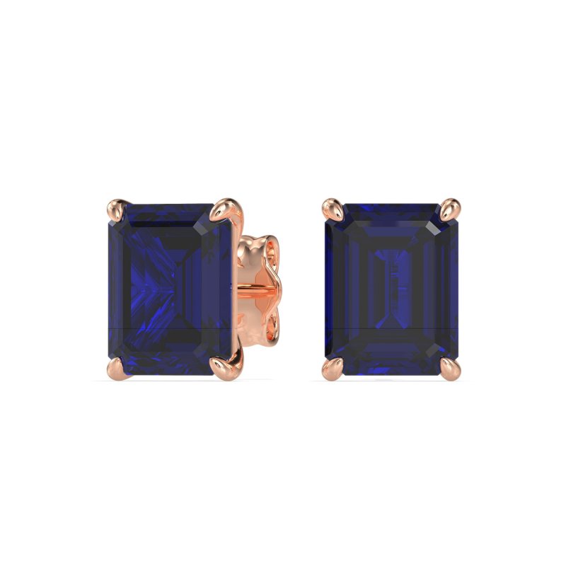 Emerald Cut Stud Earrings