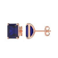 Emerald Cut Stud Earrings
