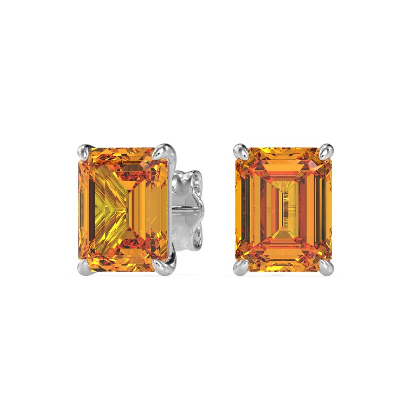 Emerald Cut Stud Earrings