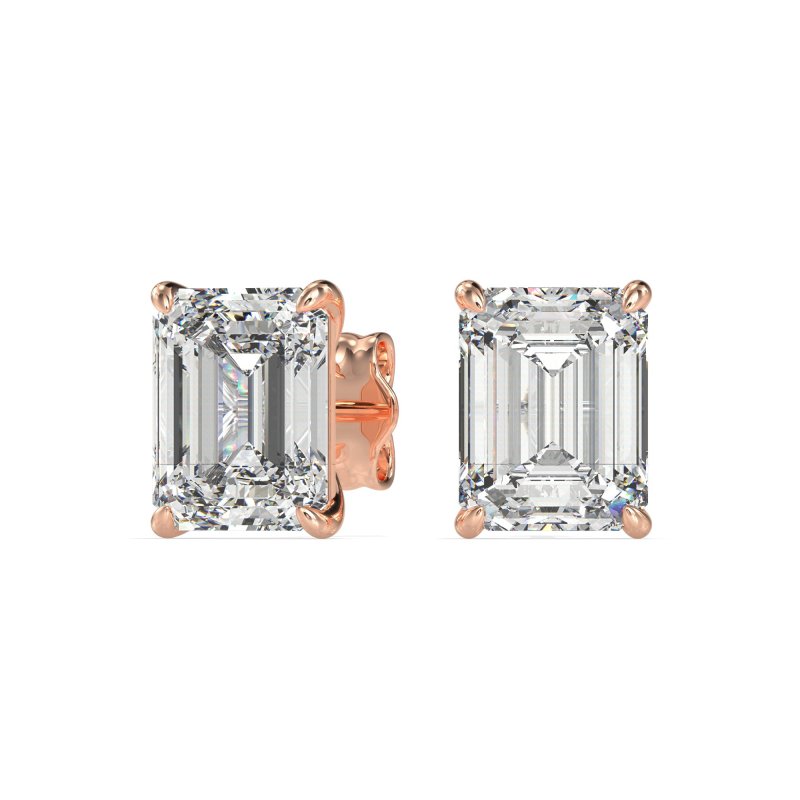 Emerald Cut Stud Earrings