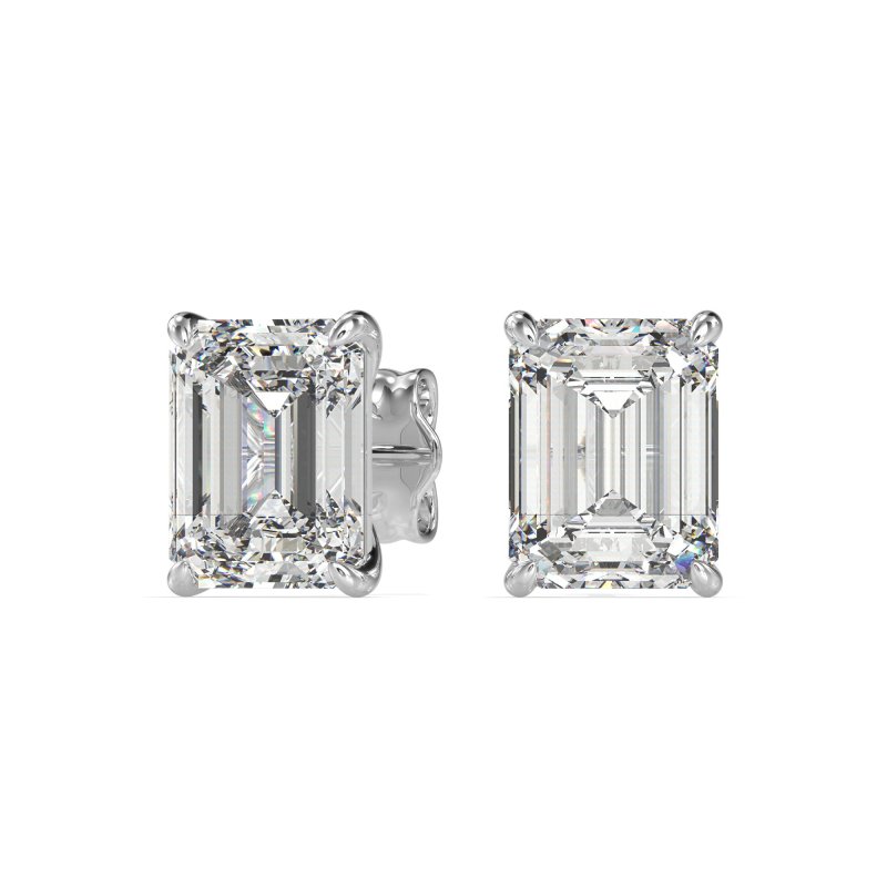 Emerald Cut Stud Earrings