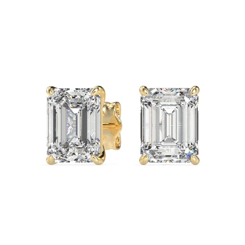 Emerald Cut Stud Earrings