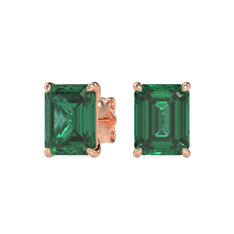 Emerald Cut Stud Earrings