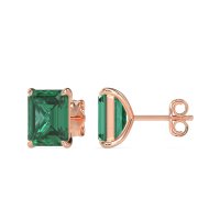 Emerald Cut Stud Earrings