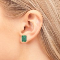 Emerald Cut Stud Earrings