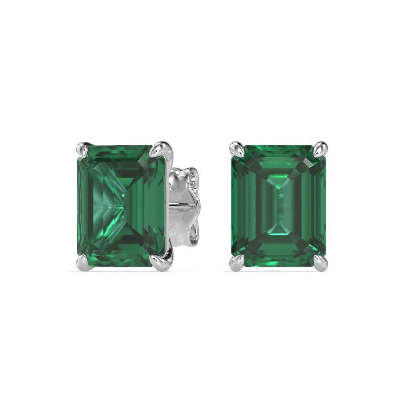 Emerald Cut Stud Earrings