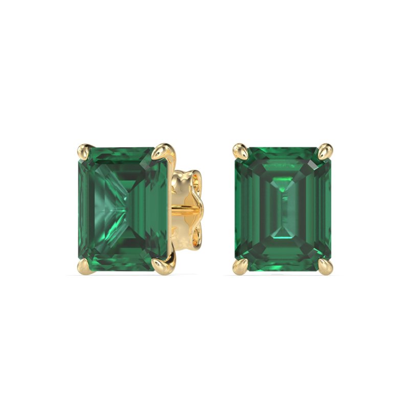 Emerald Cut Stud Earrings