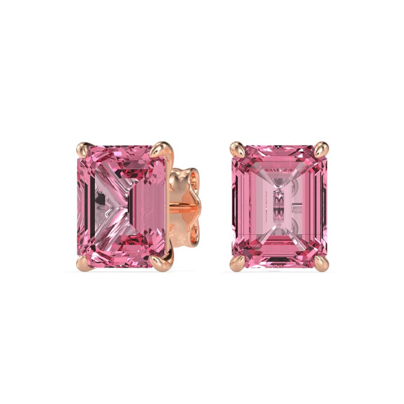 Emerald Cut Stud Earrings
