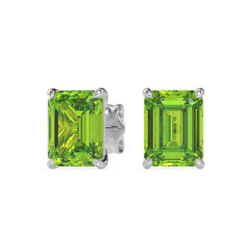 Emerald Cut Stud Earrings