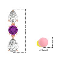 Pear Drop Three-Stone Dangling Earrings