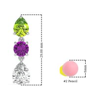 Pear Drop Three-Stone Dangling Earrings