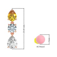 Pear Drop Three-Stone Dangling Earrings