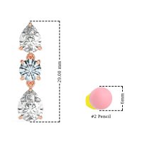 Pear Drop Three-Stone Dangling Earrings