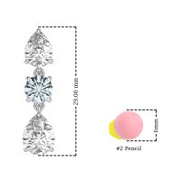 Pear Drop Three-Stone Dangling Earrings