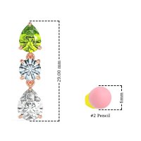 Pear Drop Three-Stone Dangling Earrings