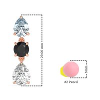 Pear Drop Three-Stone Dangling Earrings