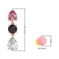 Pear Drop Three-Stone Dangling Earrings