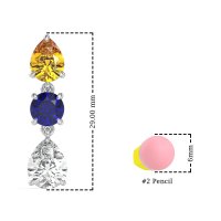 Pear Drop Three-Stone Dangling Earrings