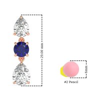 Pear Drop Three-Stone Dangling Earrings