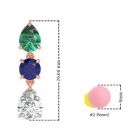 Pear Drop Three-Stone Dangling Earrings