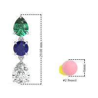 Pear Drop Three-Stone Dangling Earrings