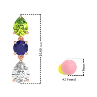 Pear Drop Three-Stone Dangling Earrings