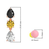 Pear Drop Three-Stone Dangling Earrings