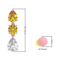 Pear Drop Three-Stone Dangling Earrings