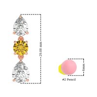 Pear Drop Three-Stone Dangling Earrings