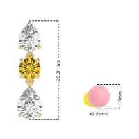 Pear Drop Three-Stone Dangling Earrings