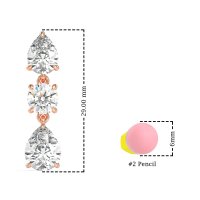 Pear Drop Three-Stone Dangling Earrings