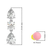 Pear Drop Three-Stone Dangling Earrings