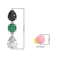 Pear Drop Three-Stone Dangling Earrings