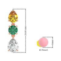 Pear Drop Three-Stone Dangling Earrings