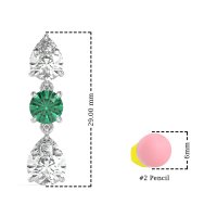 Pear Drop Three-Stone Dangling Earrings