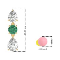 Pear Drop Three-Stone Dangling Earrings