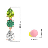 Pear Drop Three-Stone Dangling Earrings