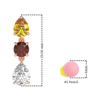 Pear Drop Three-Stone Dangling Earrings