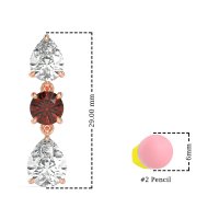 Pear Drop Three-Stone Dangling Earrings