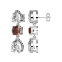 Pear Drop Three-Stone Dangling Earrings