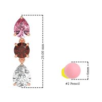 Pear Drop Three-Stone Dangling Earrings