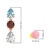 Pear Drop Three-Stone Dangling Earrings
