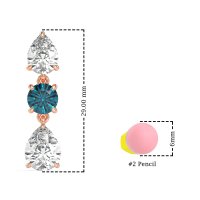Pear Drop Three-Stone Dangling Earrings