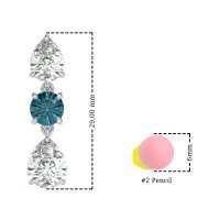Pear Drop Three-Stone Dangling Earrings