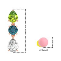 Pear Drop Three-Stone Dangling Earrings