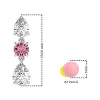 Pear Drop Three-Stone Dangling Earrings