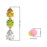 Pear Drop Three-Stone Dangling Earrings